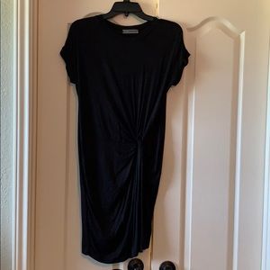 Black fitted side knot dress